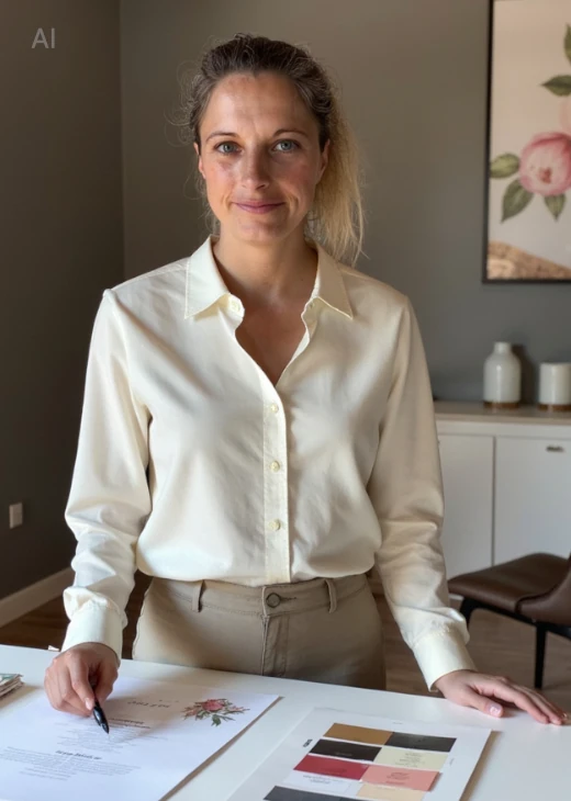 Kristin Kurte Hochzeitsplanerin im Büro nähe München beim Planen2